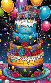 a cake with a birthday cake