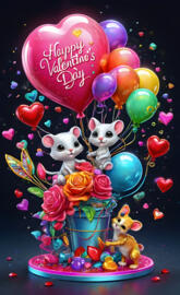 a birthday cake with a couple of animals on top