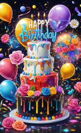 a cake with a birthday cake