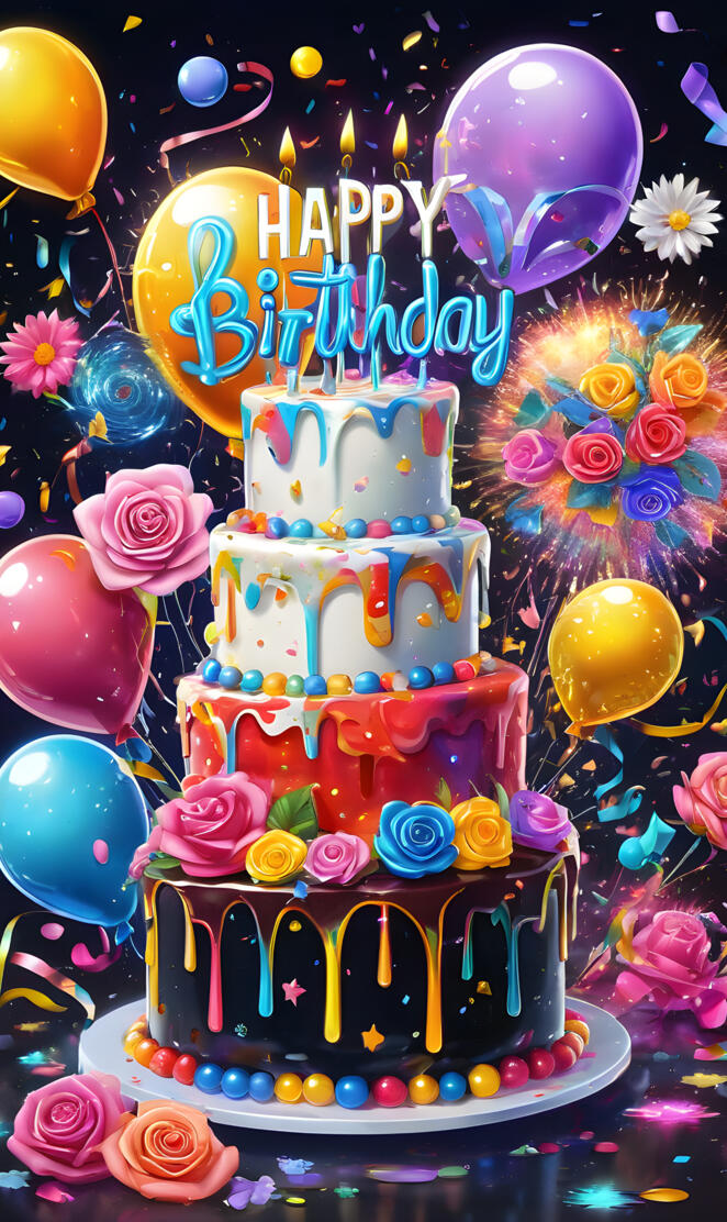 a cake with a birthday cake