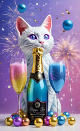 a cat drinking from a bottle