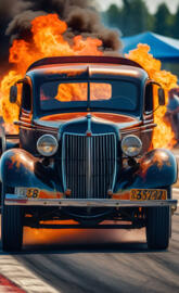 old truck on the drag strip