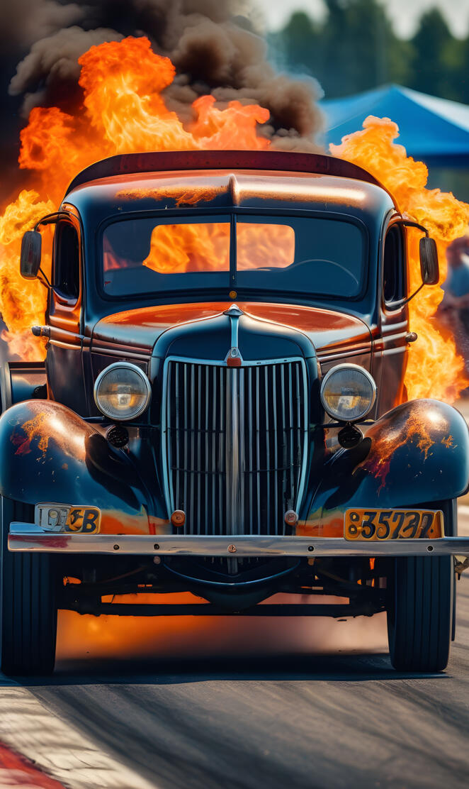 old truck on the drag strip