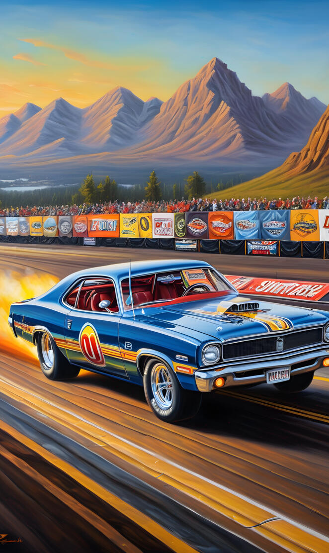 Funny Car on a drag strip