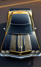 shiny black pinstripe El Camino