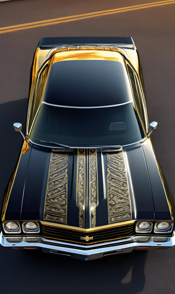 shiny black pinstripe El Camino