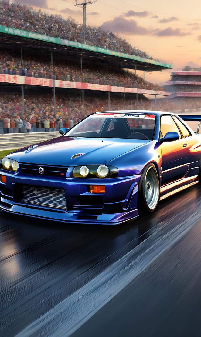 awesome skyline at the drag strip