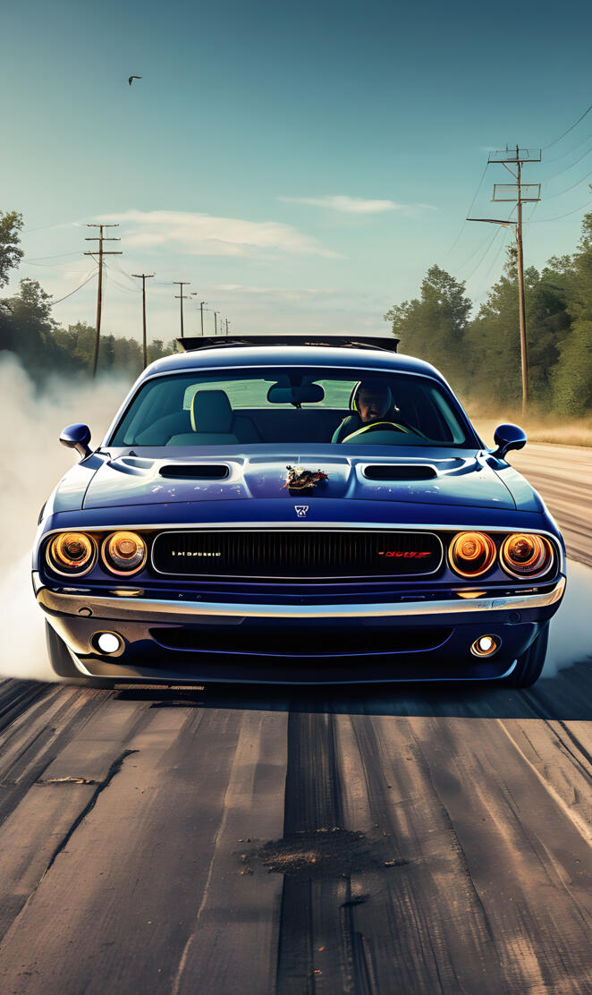 a car driving on a road