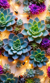 Ladybugs and Succulents