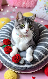 a cat wearing a sweater