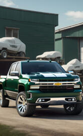 2025 Chevy Silverado 1500, 4x4, 4-door, Pickup Truck, With White Strip