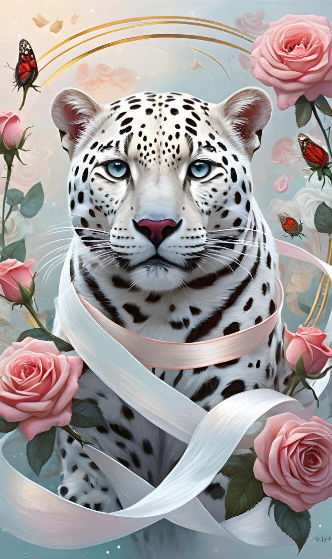 a white and black spotted tiger