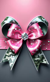 camo & pink bow with 💎s