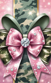 camo and pink bow with diamonds