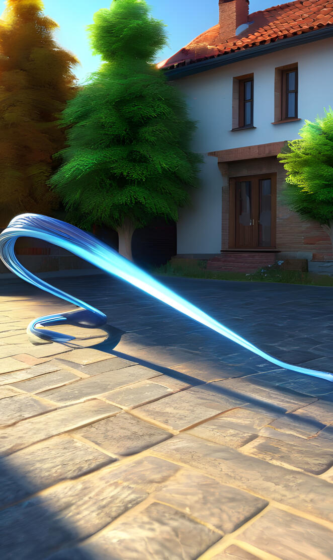 Ba blue ribbon tied to a house