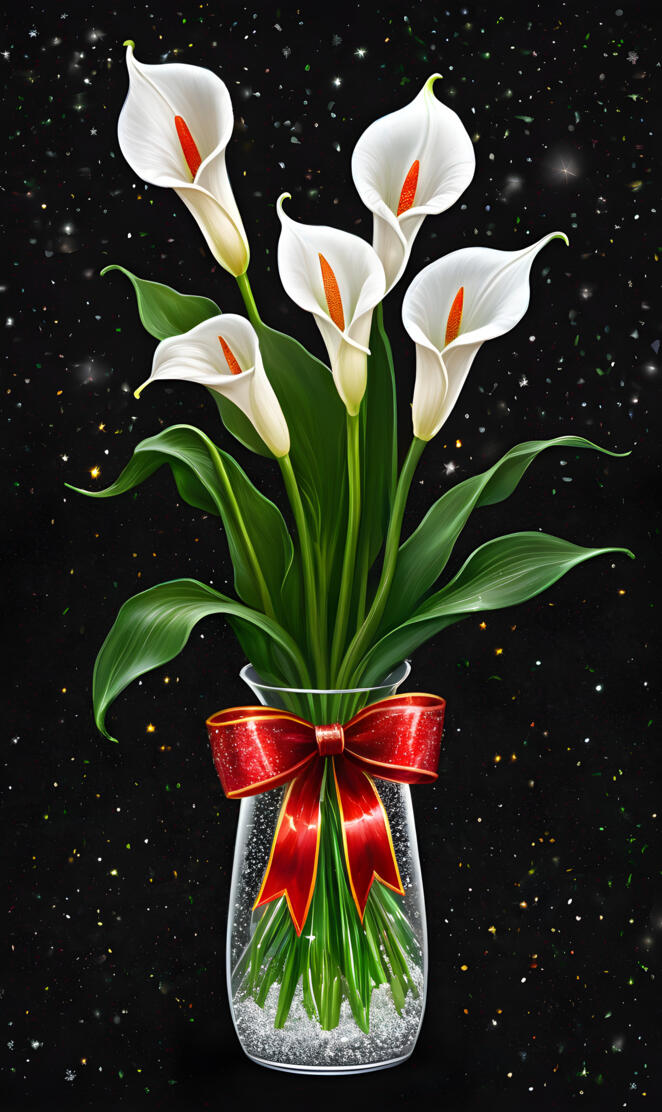 calle Lillies and cmas bow