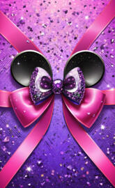 Minnie Mouse ear bow purple and pink