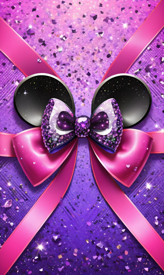 Minnie Mouse ear bow purple and pink