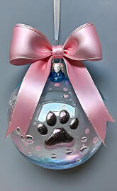 Puppy paw print ornament