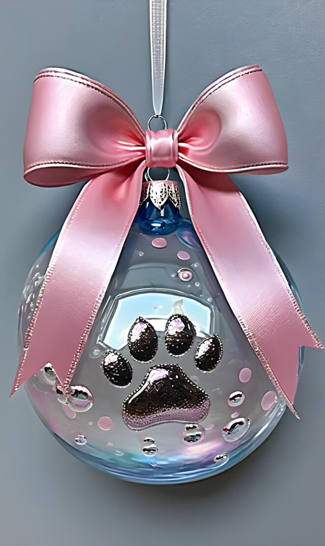 Puppy paw print ornament