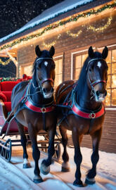 Horses on a sleigh