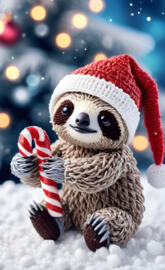 a stuffed animal wearing a santa hat