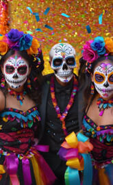 Day of the Dead dancing trio