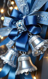 silver bells blue bows