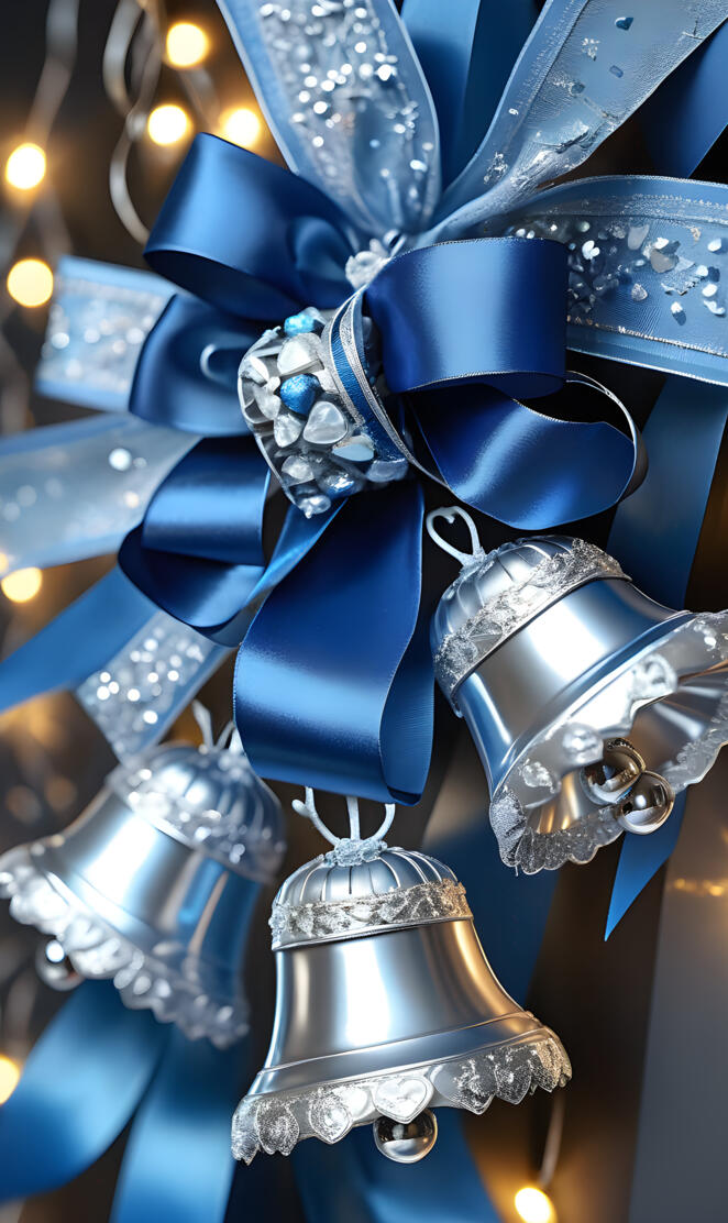 silver bells blue bows