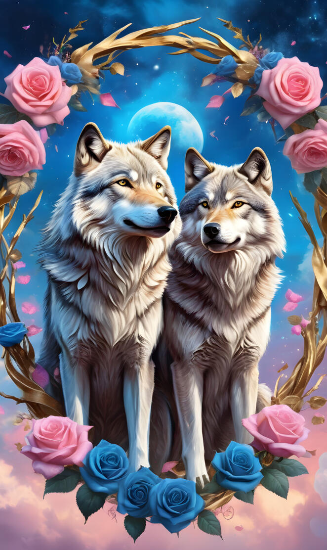 wolves evolving together