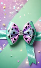 beautiful multicolor bow with diamonds