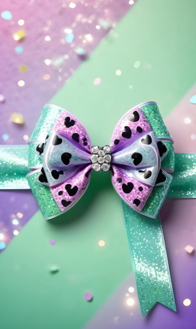 beautiful multicolor bow with diamonds