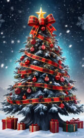 Navidad Buffalo plaid Christmas tree