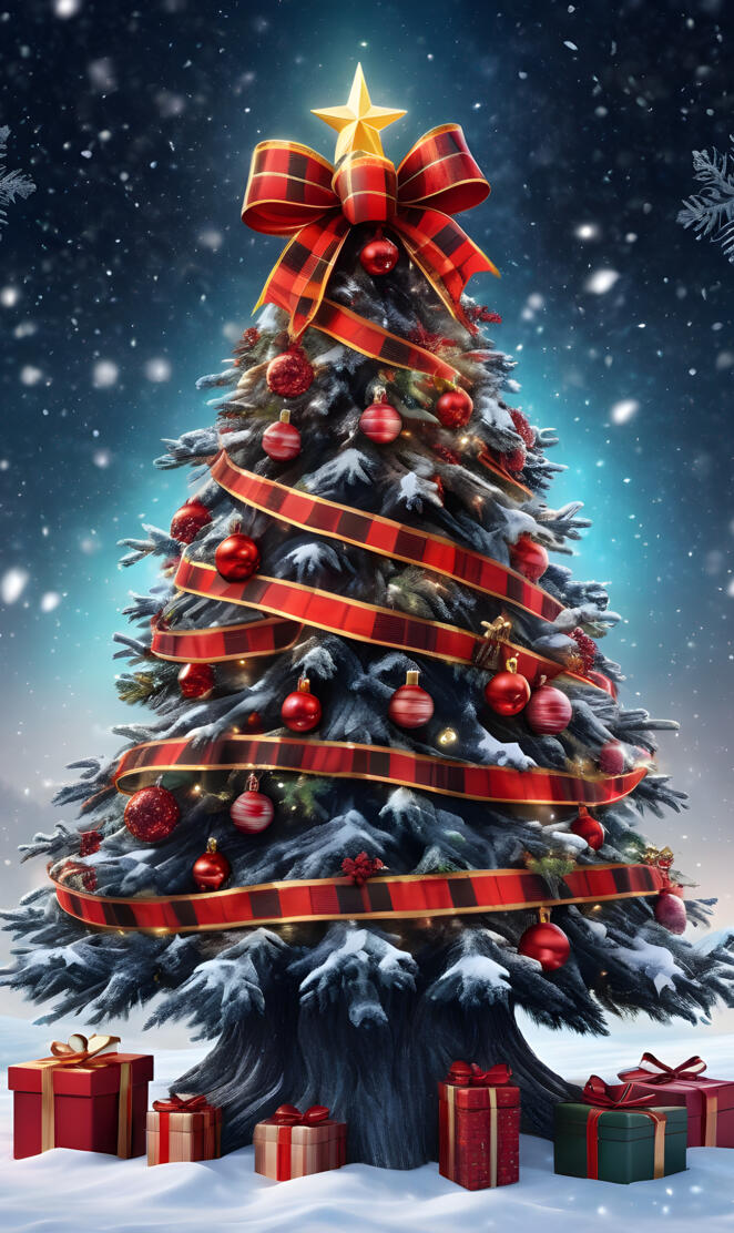 Navidad Buffalo plaid Christmas tree