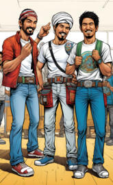 a group of men posing for a picture