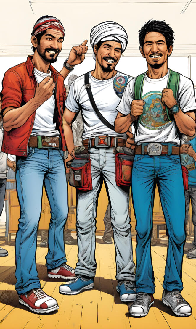 a group of men posing for a picture