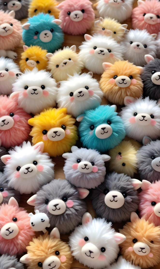 a group of stuffed animals