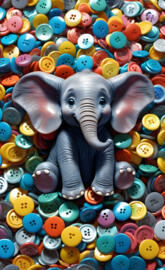 an elephant in a pile of candy