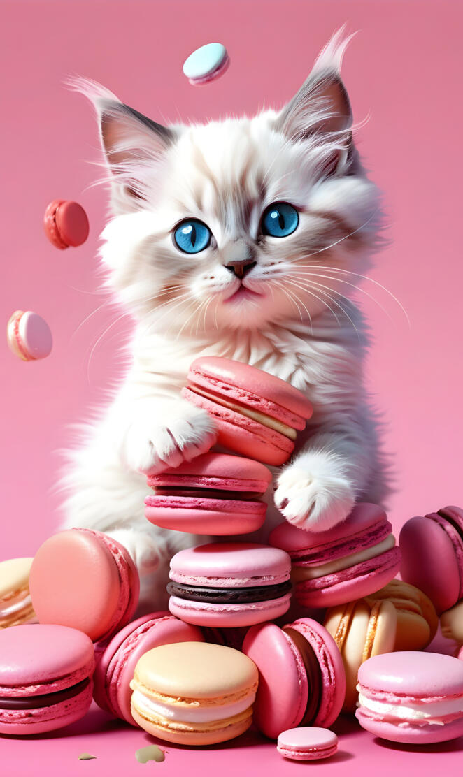 Kitten Macarons