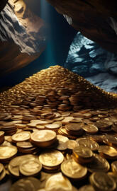 a pile of coins money magnet