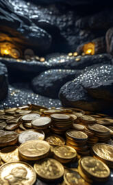 a pile of coins money magnet