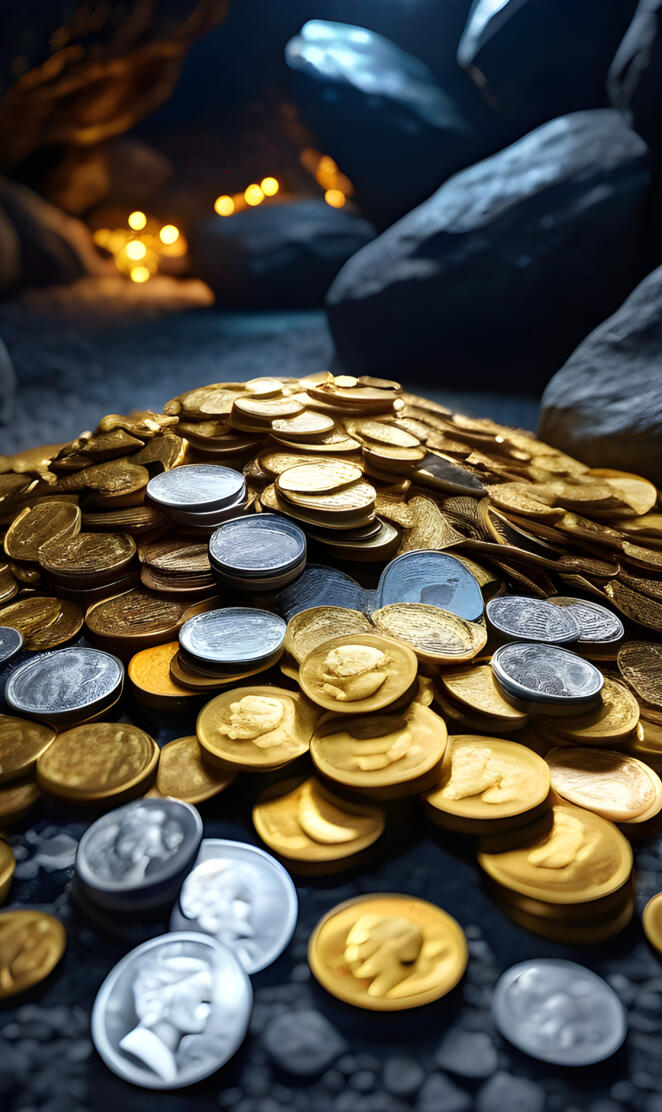 a pile of coins money magnet