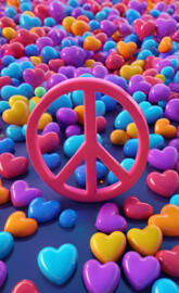 a pile of love and peace