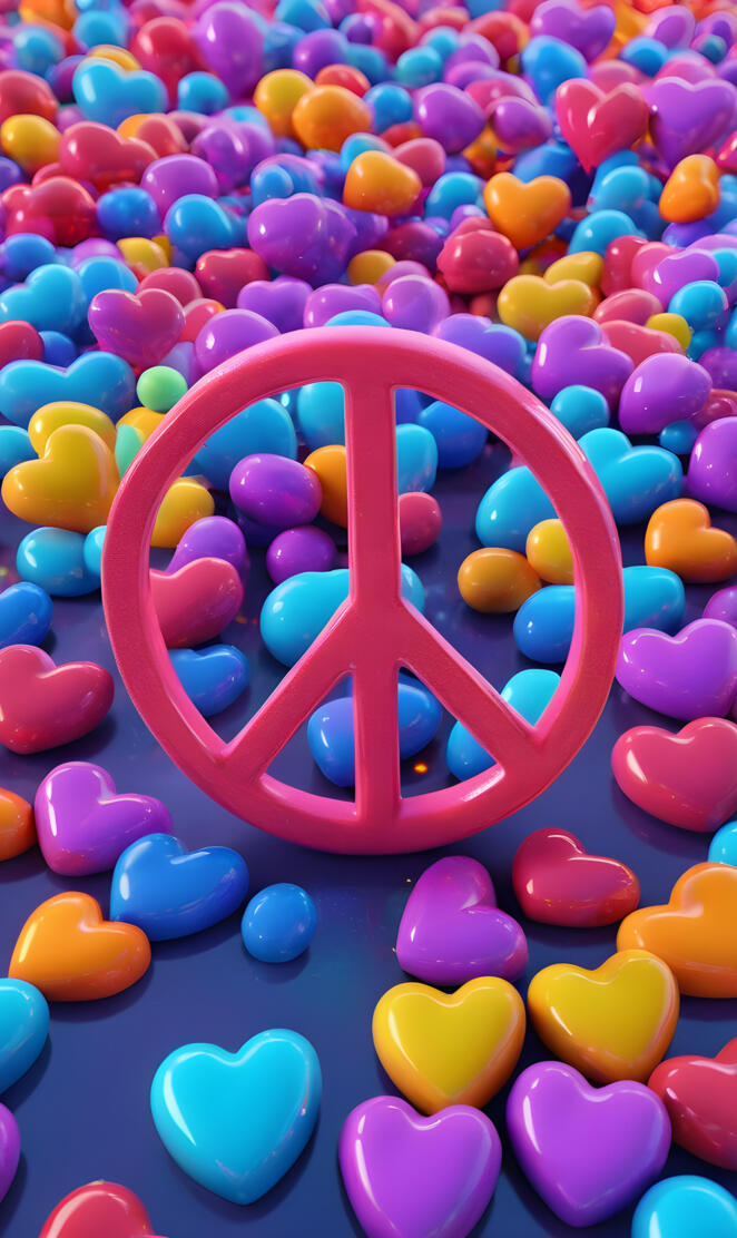 a pile of love and peace
