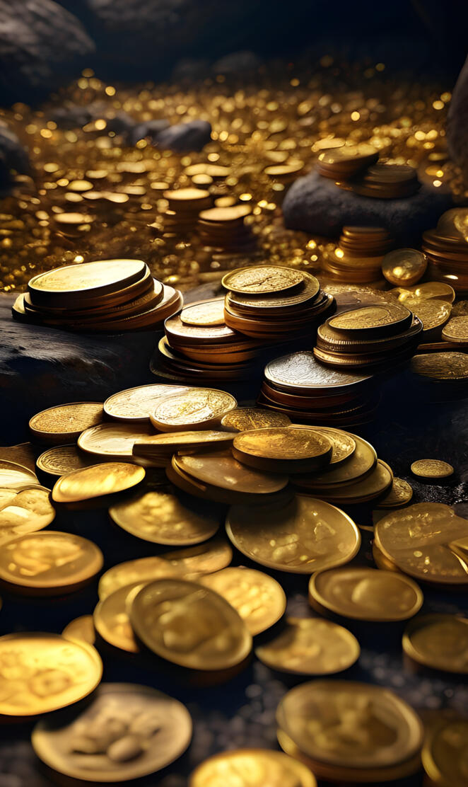 a pile of coins money magnet