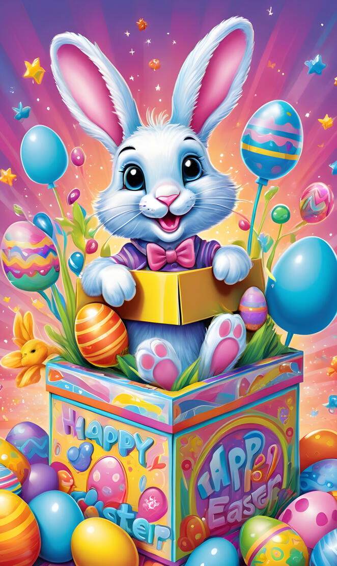 a rabbit in a pile of balloons