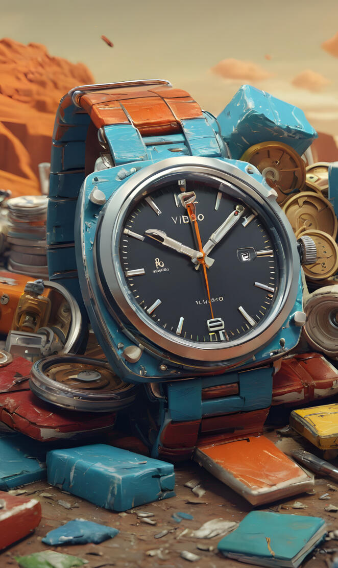 a clock on top of a pile of old watches