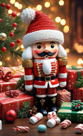 a snowman with a hat and a box of presents