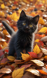 playful black kitten