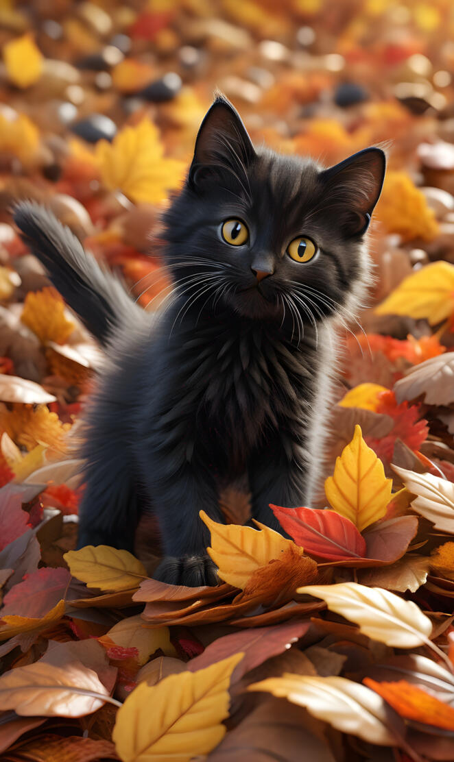 playful black kitten